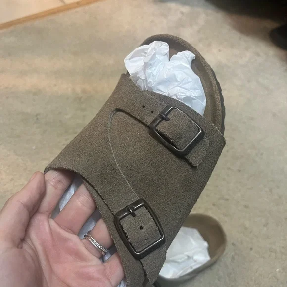 Birkenstock Zürich Suede Leather Sandals - Taupe - Picture 5 of 10